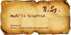Nyúli Szigfrid névjegykártya